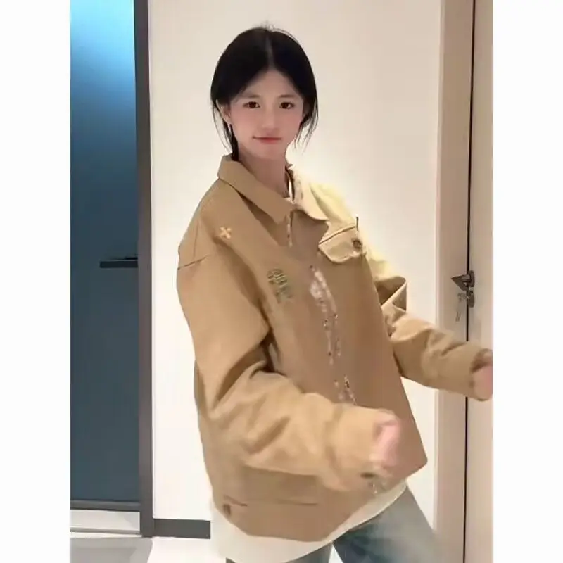 

Мужская куртка свободного кроя, весна-осень 2024, уличная одежда Sli, Гонконг, тренд High Street, Harajuku, корейская версия Jaet