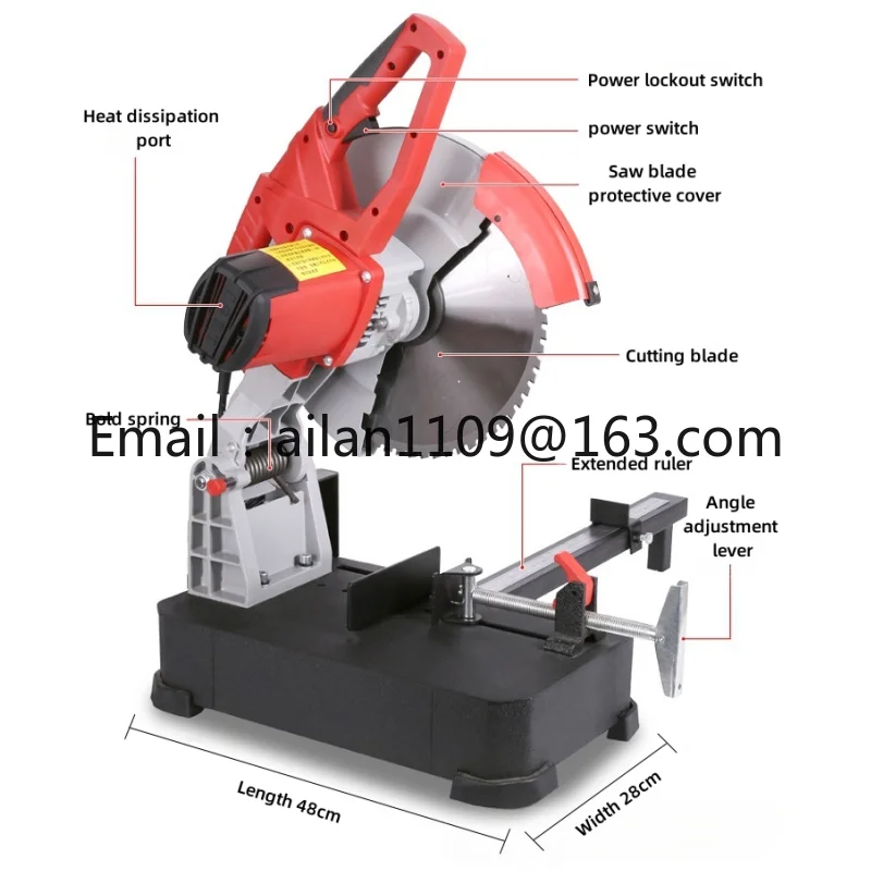 355mm Metal Profile Cutting Machine, Pipe Cutting Machine, Aluminum Round Steel Angle Steel Cold Cutting Saw