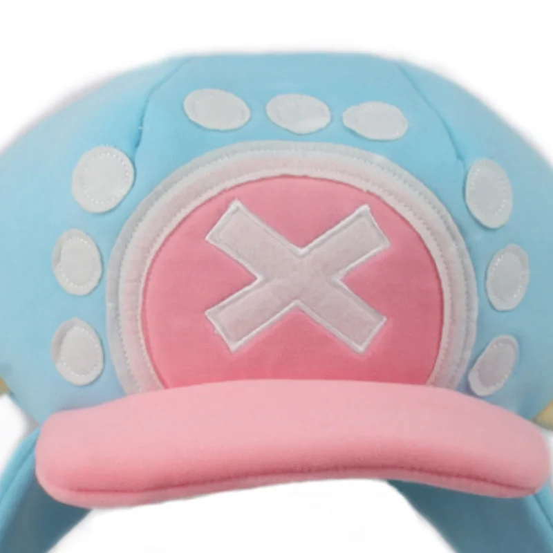 Anime Tony Tony Chopper Plush Hat Kawaii Cute Boy Girl Cosplay Blue Pink Soft Warm Hat Cartoon Chopper Accessories Props