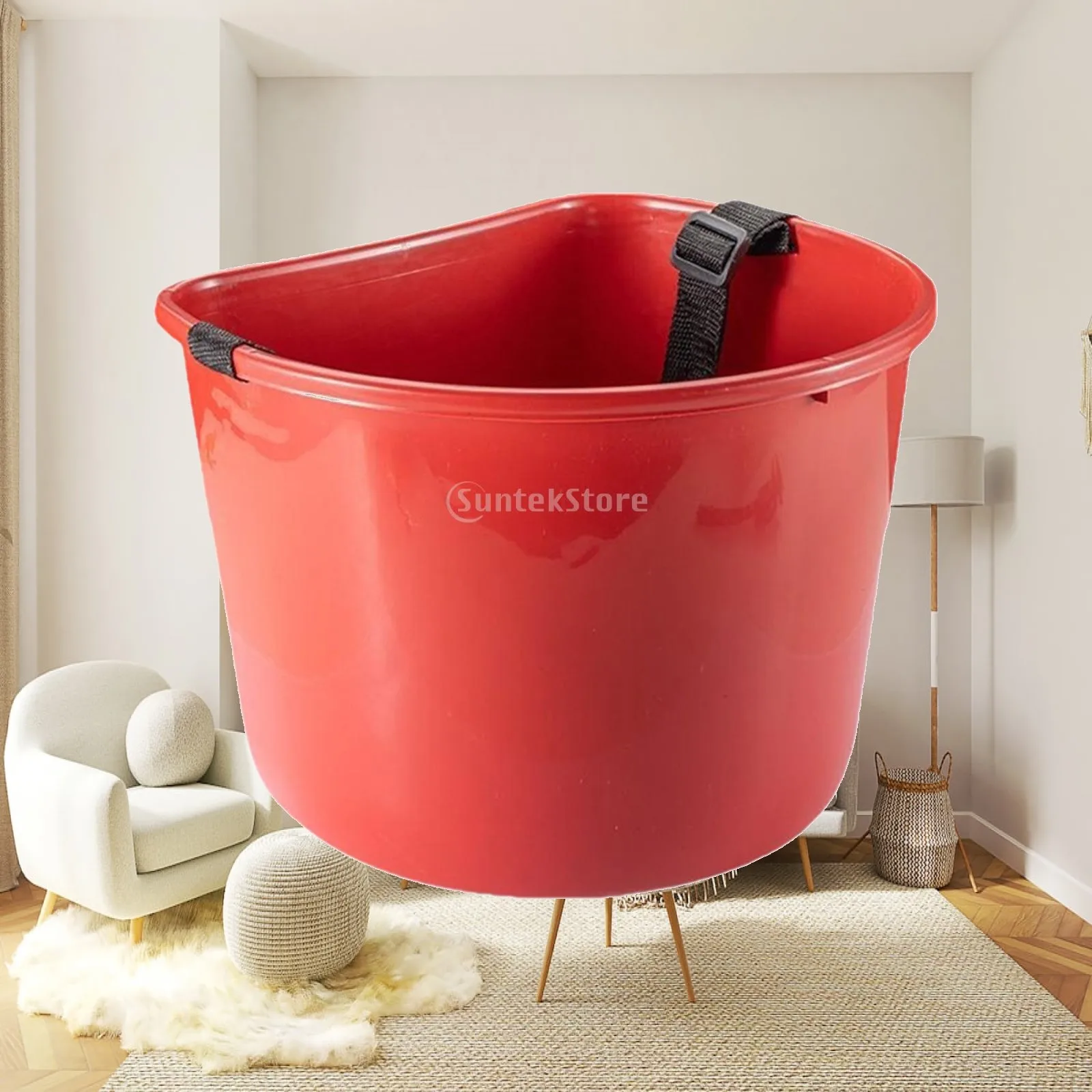 Plastic Fruit Harvest Basket Spacious Collection Pail Gardening Tool with Strap for Lawn Vegetable Picking