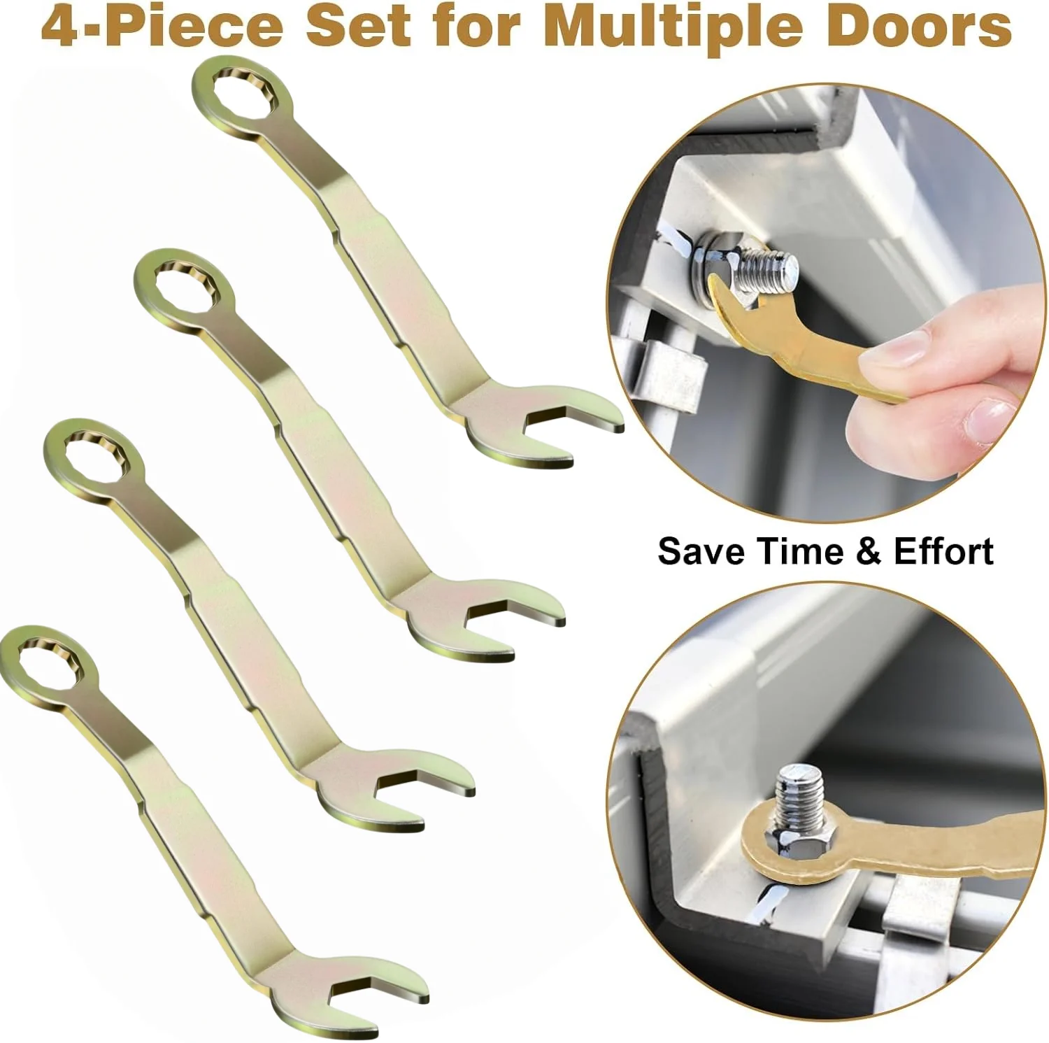 

Pocket Door Wrench 4PCS Angled 3/8" Pivot Pocket Door Adjustment Tool Bifold Closet Door Wrench Set for Home Or Hardware Repair