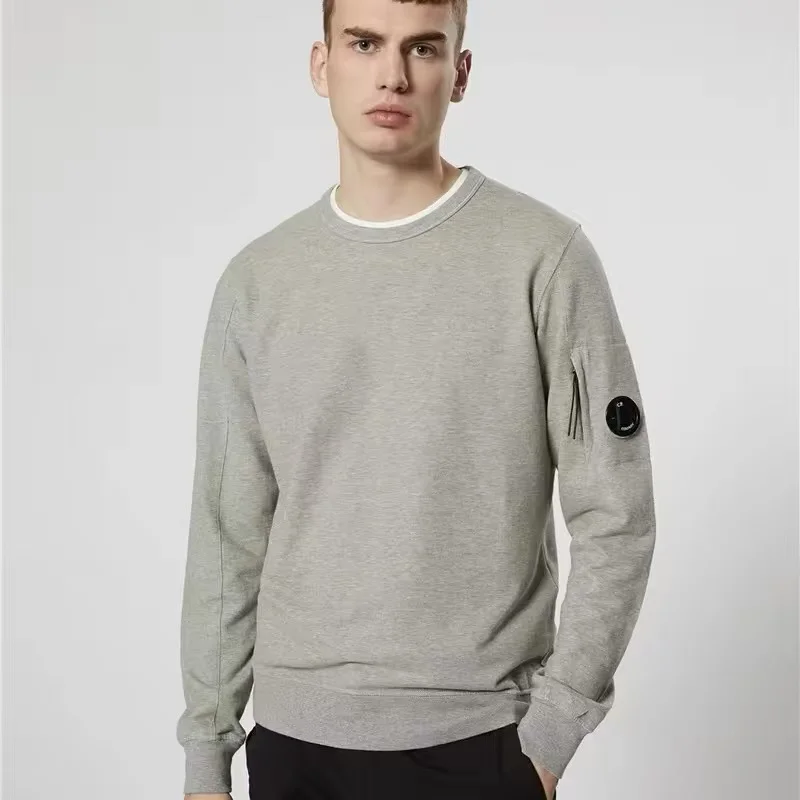 NEW Y2K Casual loose round neck pullover hoodie CP men's coat trendy British youth trendy men 2024