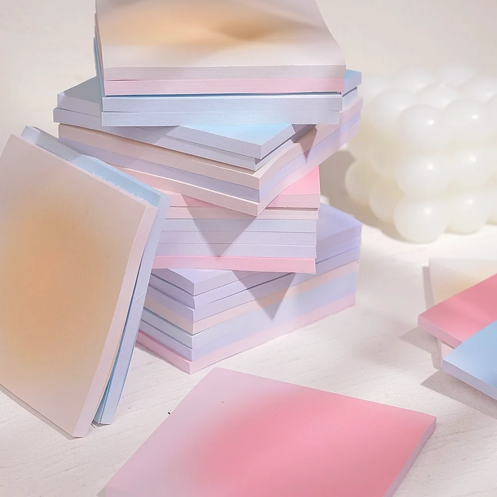 Creative Gradient Memo Pads Ins Style Stationery For Keqintu School Office Supplies Adhesive Note Paper Journaling Decor