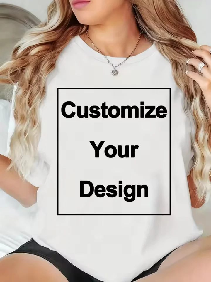 Customized T-shirts With Warm Photos Of Family Members Short Sleeve O-neck DIY Personality Design All Over Print T Shirts