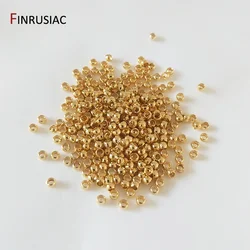 Groothandel 200 stks/partij Messing Knijpkralen 18 K Real Vergulde 2mm/2.5mm/3mm knijpkralen voor DIY Sieraden Maken Benodigdheden