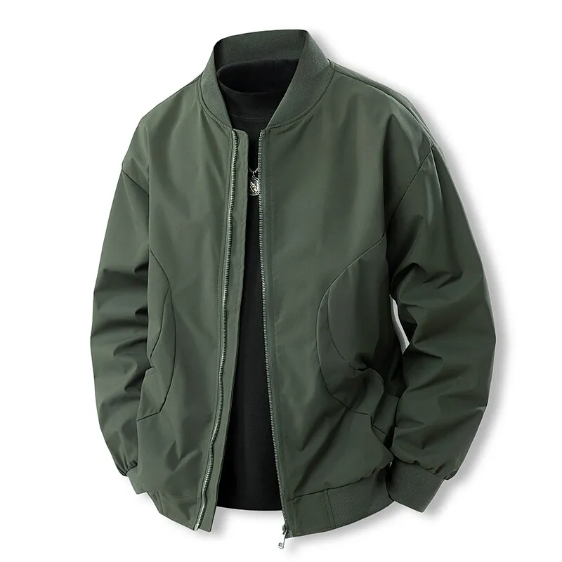 

Свободная мужская ветровка Jaet с воротником на молнии, повседневная полиэстеровая ткань, большой размер, модная мужская верхняя одежда, весна-осень