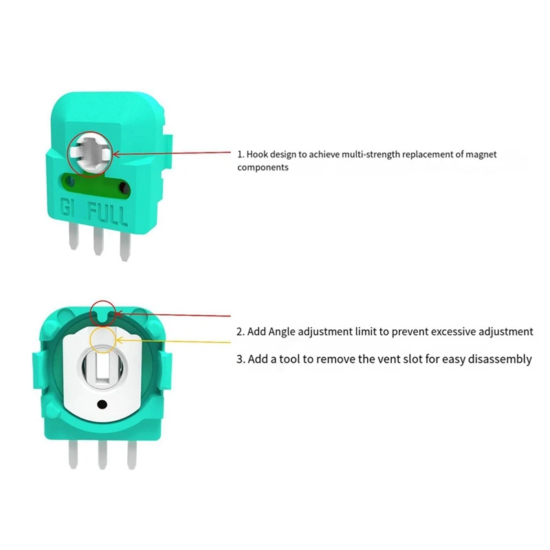 40PCS Hall Joystick Potentiometer Sensor Module For PS5 Game Controller Hall Joystick Axis Resistor Micro-Type Switch