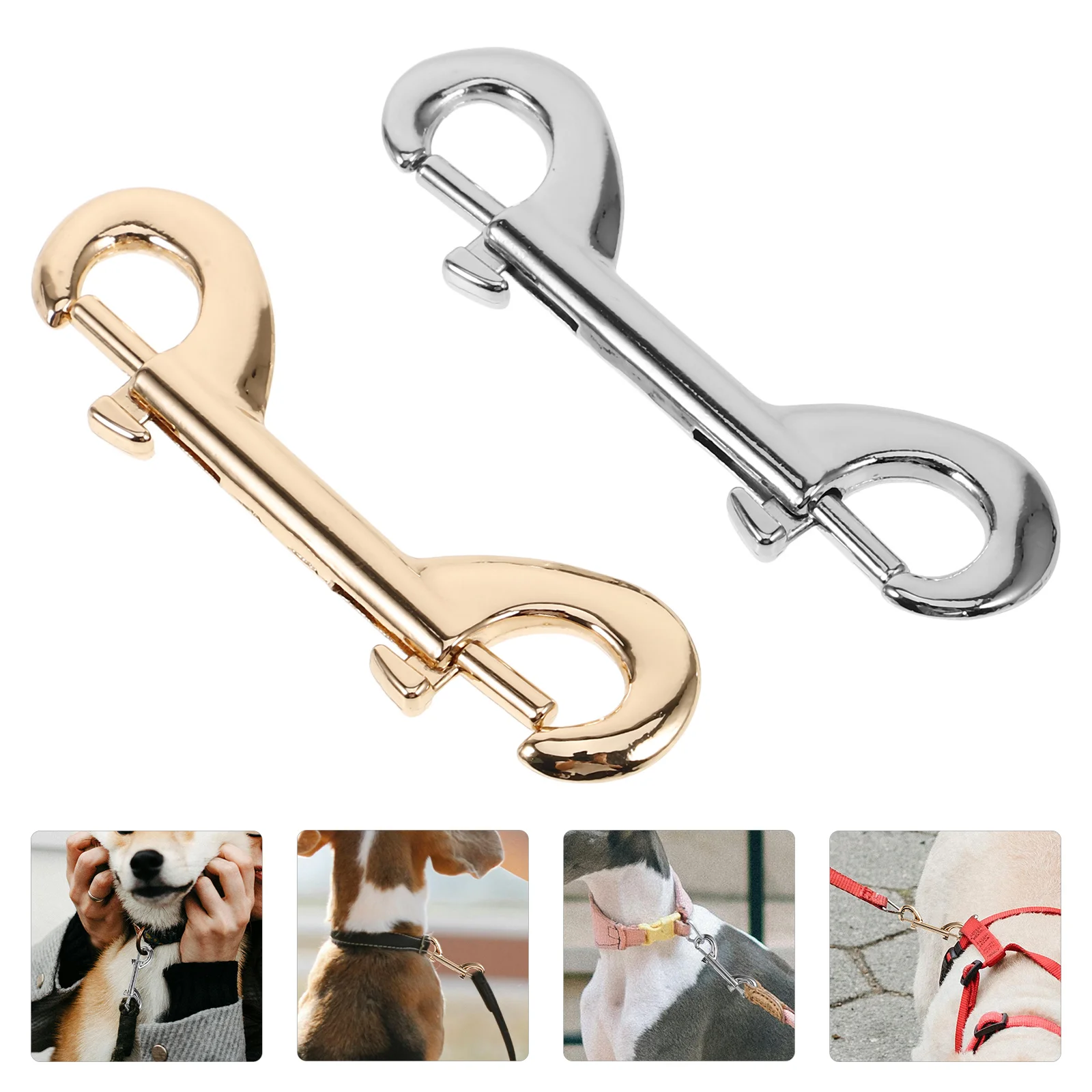 

10Pcs Pet Dog Leash Double Ended Snap Hook Zinc Alloy Heavy Duty Metal Clips for Key Holder Tie Downs Bag Straps and More