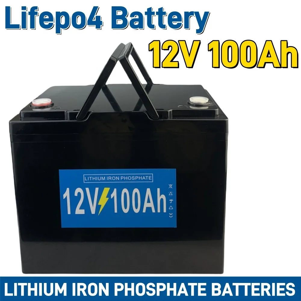 

NEW 12V 100Ah LiFePO4 Battery Built-in BMS Lithium Iron Phosphate Batteries Pack for Solar Boat Golf Cart Wind Solar Energy