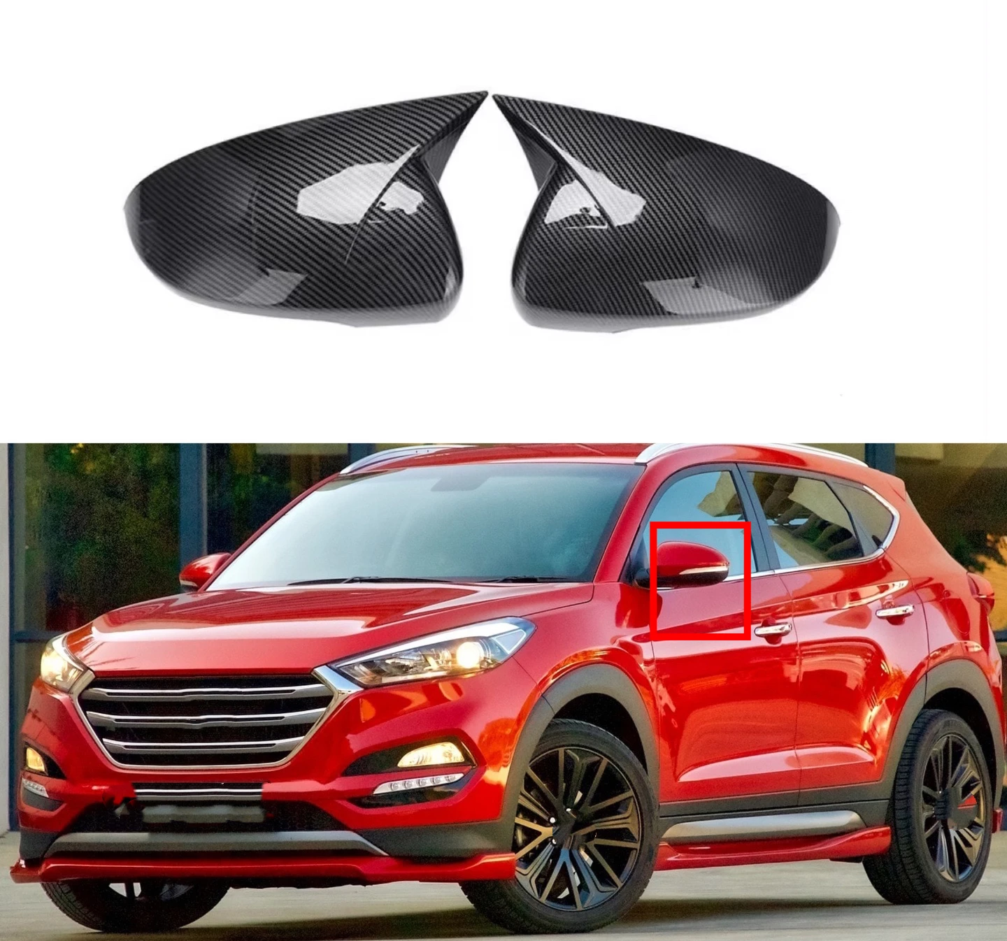 

Rearview Side Mirror Trim Cover For Hyundai Tucson 2015-2020 2016 2017 2018 2019 Shell Sticker Car Styling Accessories Auto Part