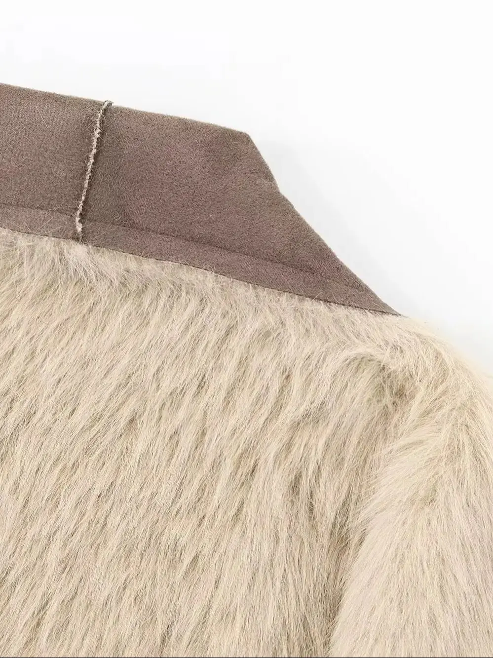 2025 Winter Women's Elegant Long Sleeve Double-sided Faux Fur Jackets Lady Vintage Thick Warm Suede Pocket Loose Coats Outerwear