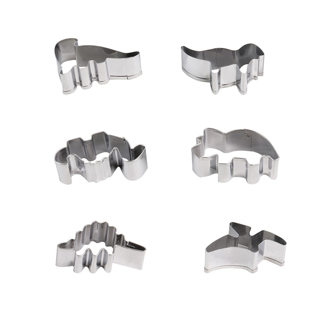 6Pcs Dinosaur Cookie Cutter Stainless Steel Dinosaur Cutter Decorating Mould Cake Frame Cookies Mold Baking Tools Accessories