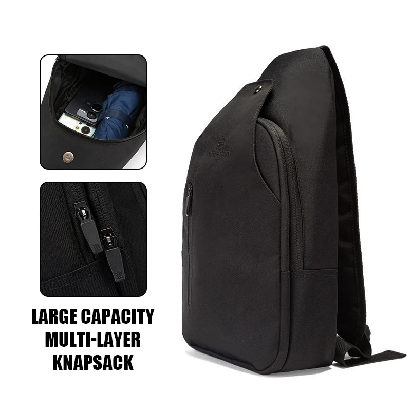 Baasploa Men Shoulder Bag Waterproof Large Capacity Outdoor Sports Hiking Chest Bag Backpack with Multi-Pocket Crossbody 2024