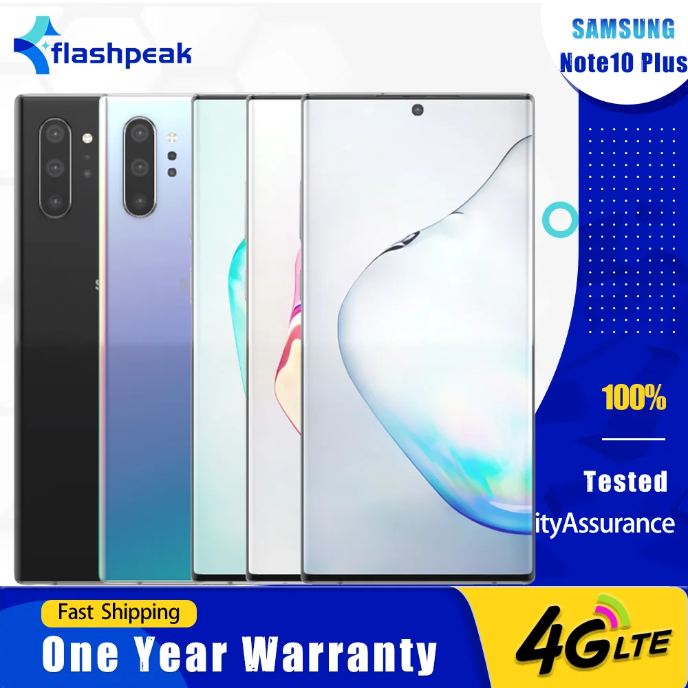هاتف سامسونج جالاكسي نوت 10 بلس N975U1 نوت 10 + N975U 256 جيجابايت روم 12 جيجابايت رام ثماني النواة 6.8 بوصة سنابدراجون 855 LTE هاتف محمول أصلي