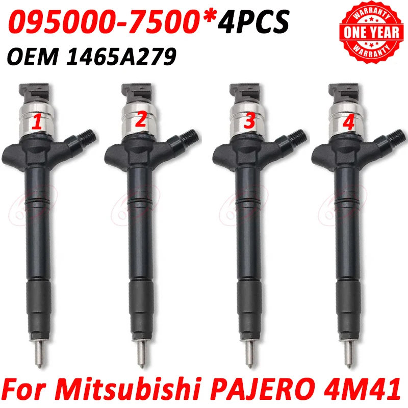 

Форсунка для MITSUBISHI PAJERO 4M41 095000-7500 1465A279, новая дизельная Топливная форсунка 0950007500, 4 шт.