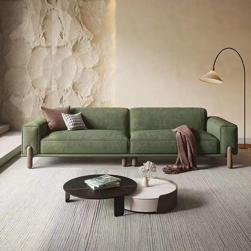 Modern Living Room Sectional Sofa With Comfort Cushions And Synthetic Leather Upholstery For Family Seating And Home Lounge Use