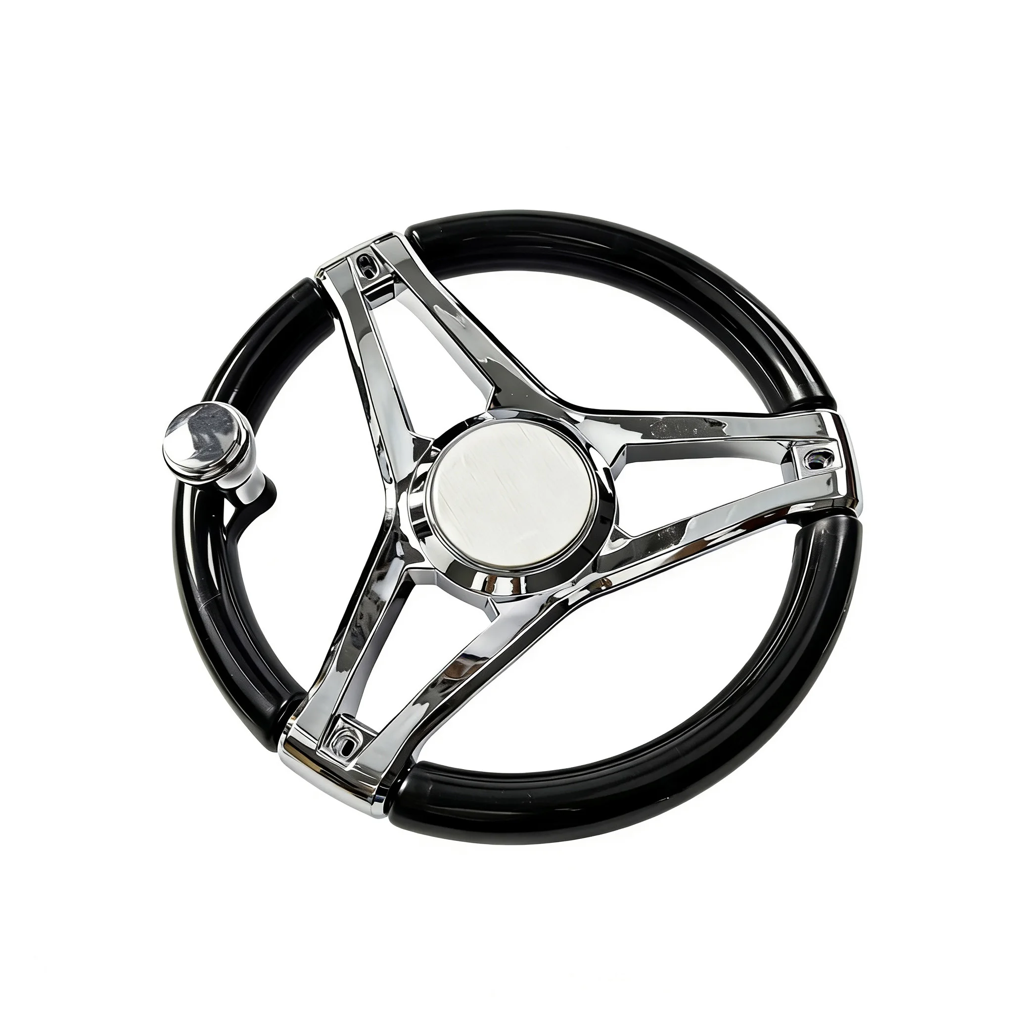 Universal Marine Steering Wheel, Fishing Boat & Speedboat Steering Wheel with Power Knob for Yacht
