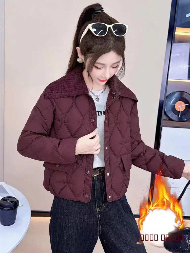 

Korean Sle Commute Thiened ort Jaet Women's Fce Lined Coat Casual Chic Streetwear Winter Outerwear