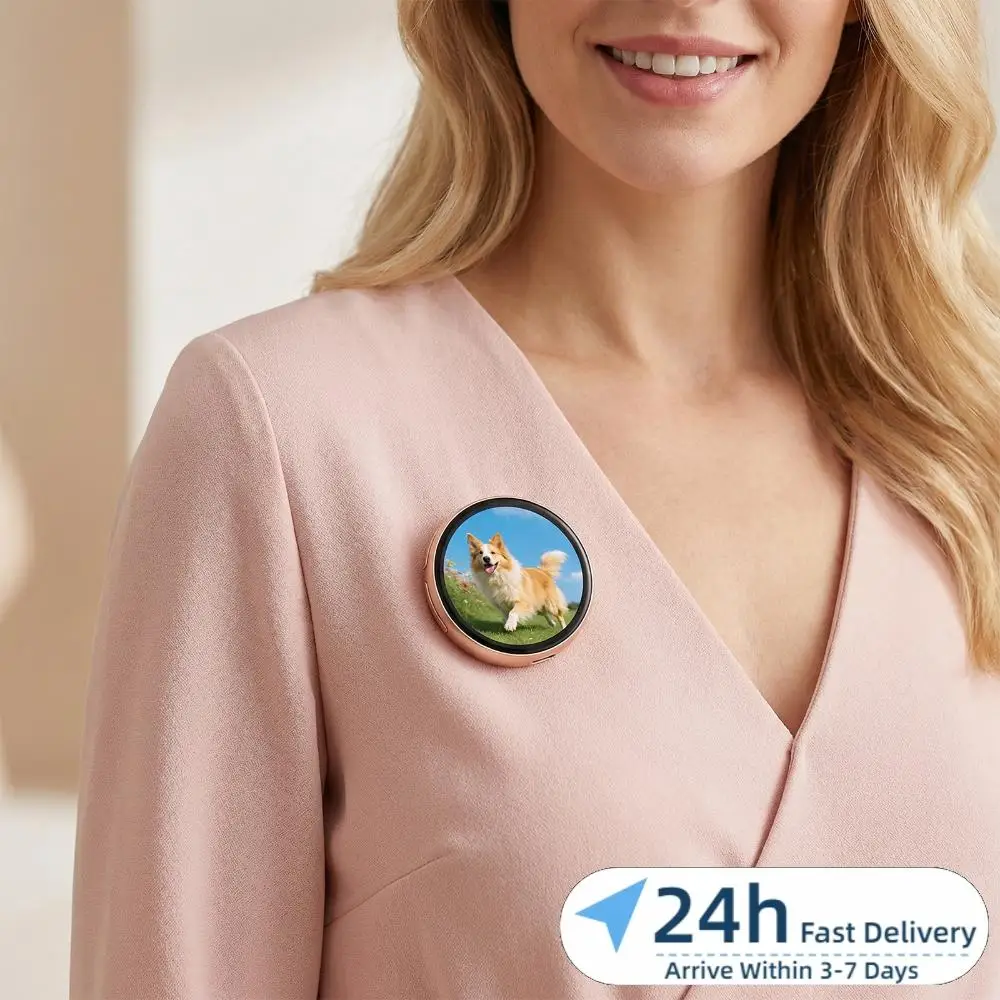 

BT Connection Peripheral Badges Type-C Charging Dynamic Smart Display Screen Tag Pins for Handbag Backpack Decorations