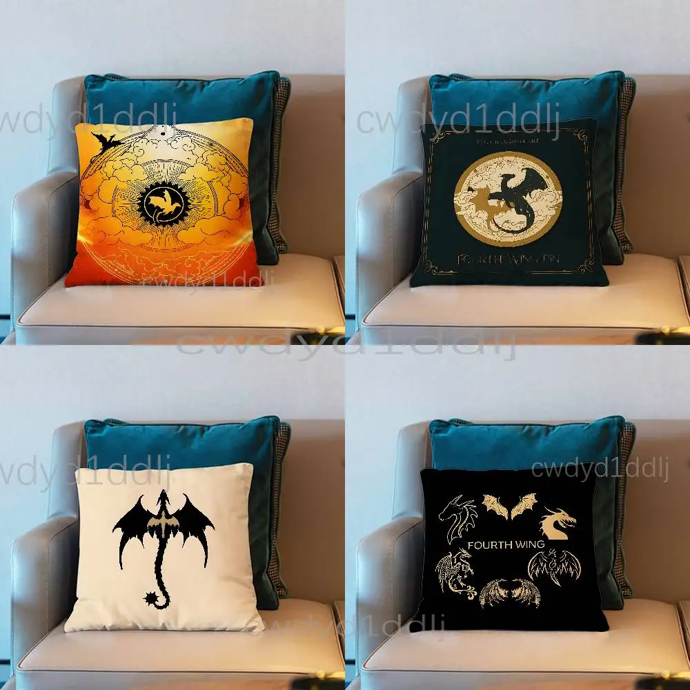 

F-Fourth Wing Xaden Violet Pillow Case Short Plush Sofa Decorative Gift Home Double-sided Printing Cushio