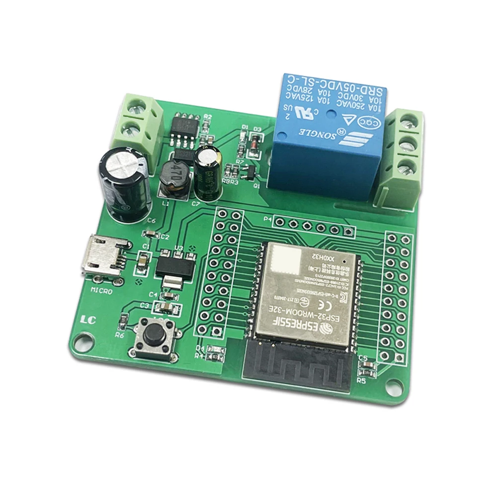 

AC5-60V ESP32 Wifi Relay Board 1 Way Relay Module Development Board I/O Port UART Program Download Port 4M Byte Flash Module