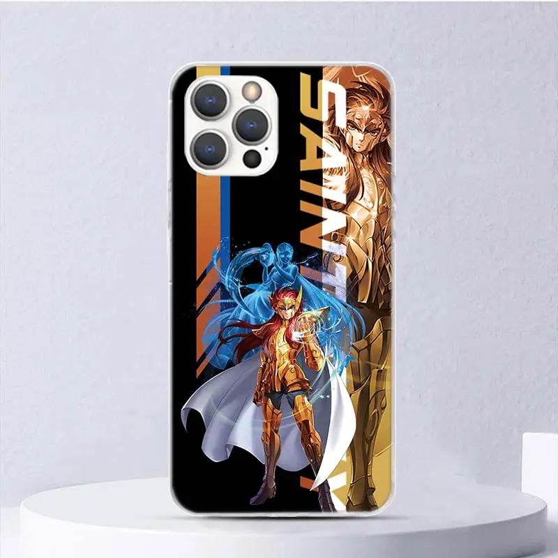 Funda suave de Anime Saint Seiya para iPhone, 11, 12, 13 Mini, 14 Pro Max, 15, X, XS, XR, SE, 7 Plus, 8, Coque estampado
