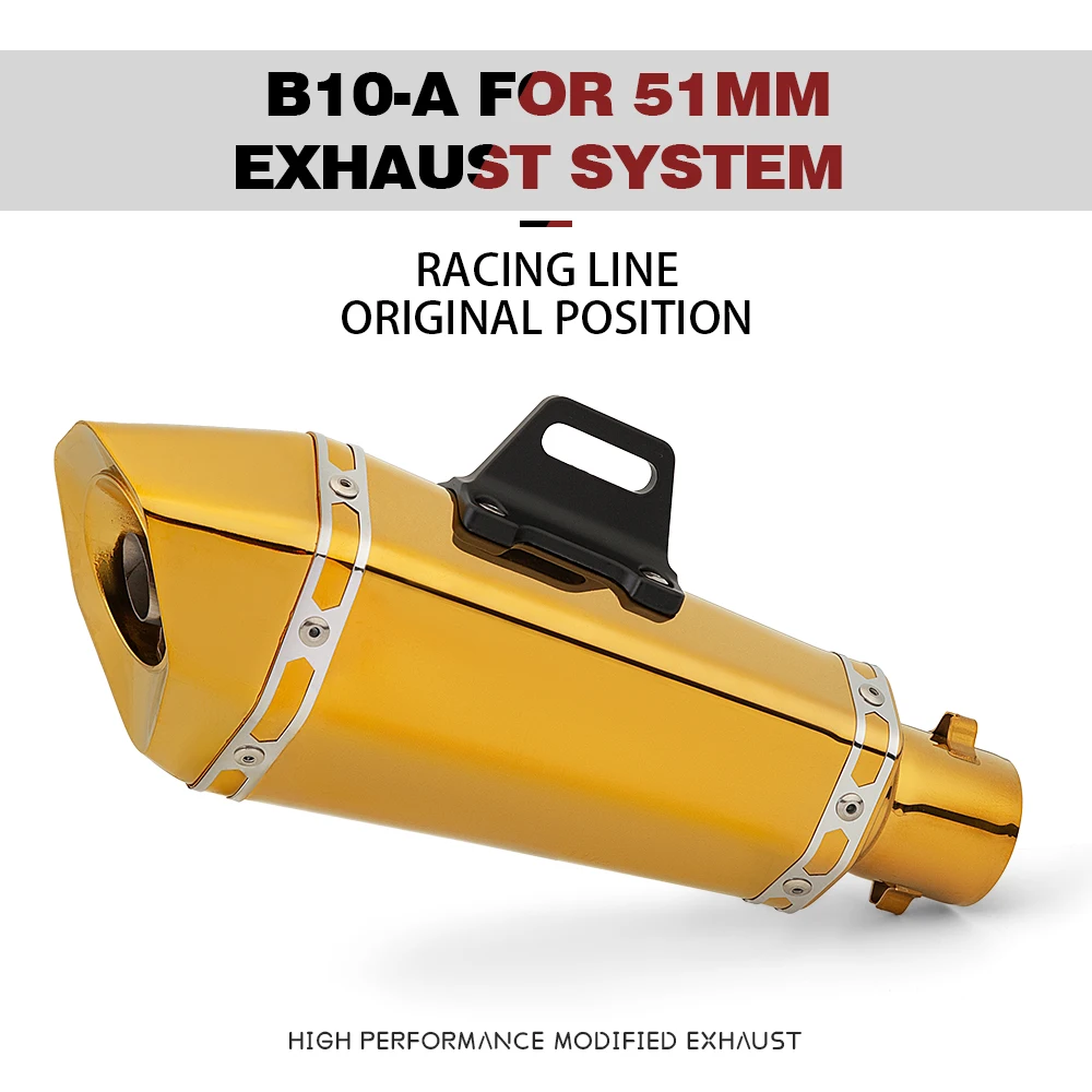

Motorcycle Exhaust Muffler Modify Universal 51MM For NINJA250 300 CBR650R Z650 900 GSXR1000 SV650 ZX4R ZX10 R3 R6 MT07