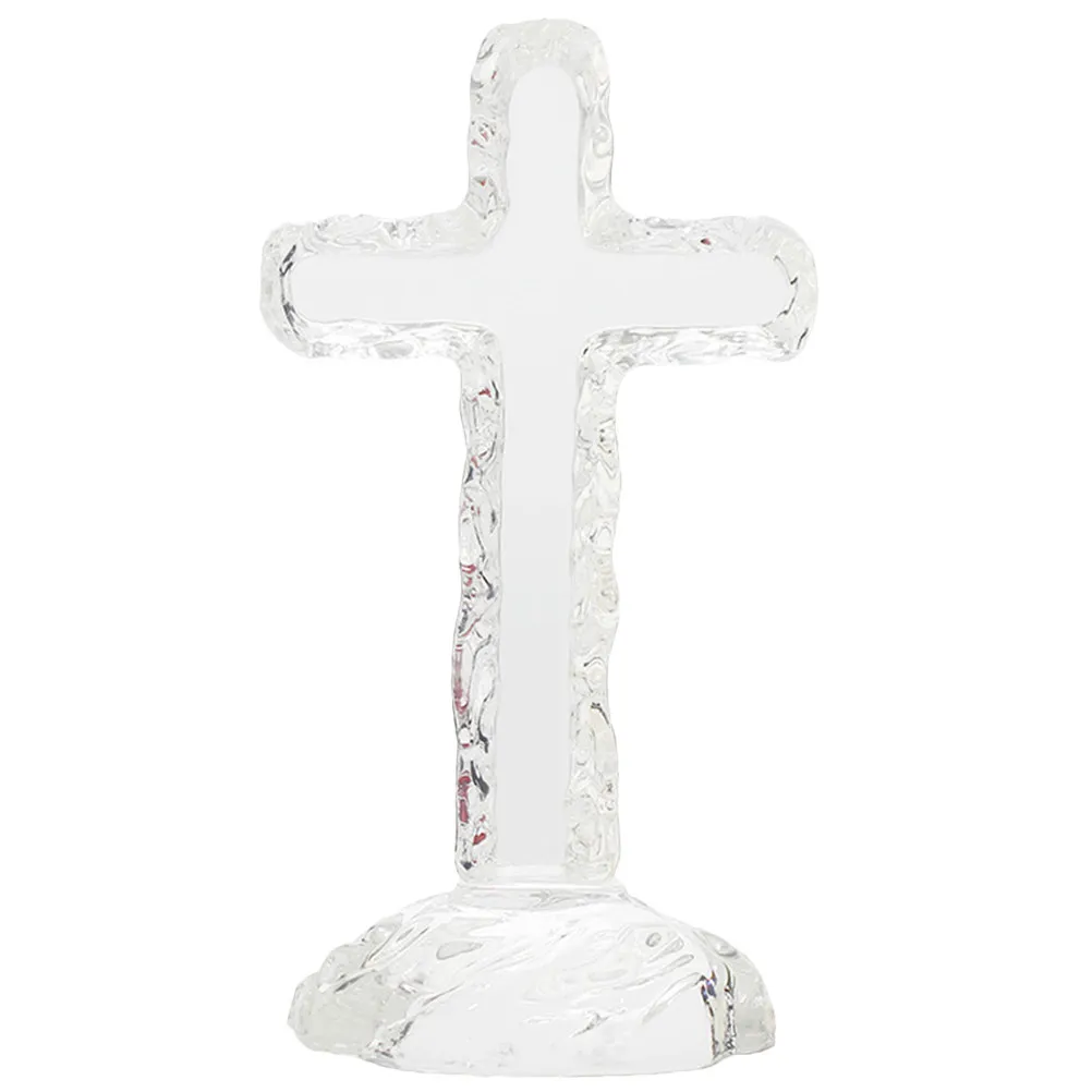 

Белый хрустальный крест-украшение, декоративный крестообразный декор для дома, офиса, спальни, деревенский стиль, хрустальное изделие, украшение для стола