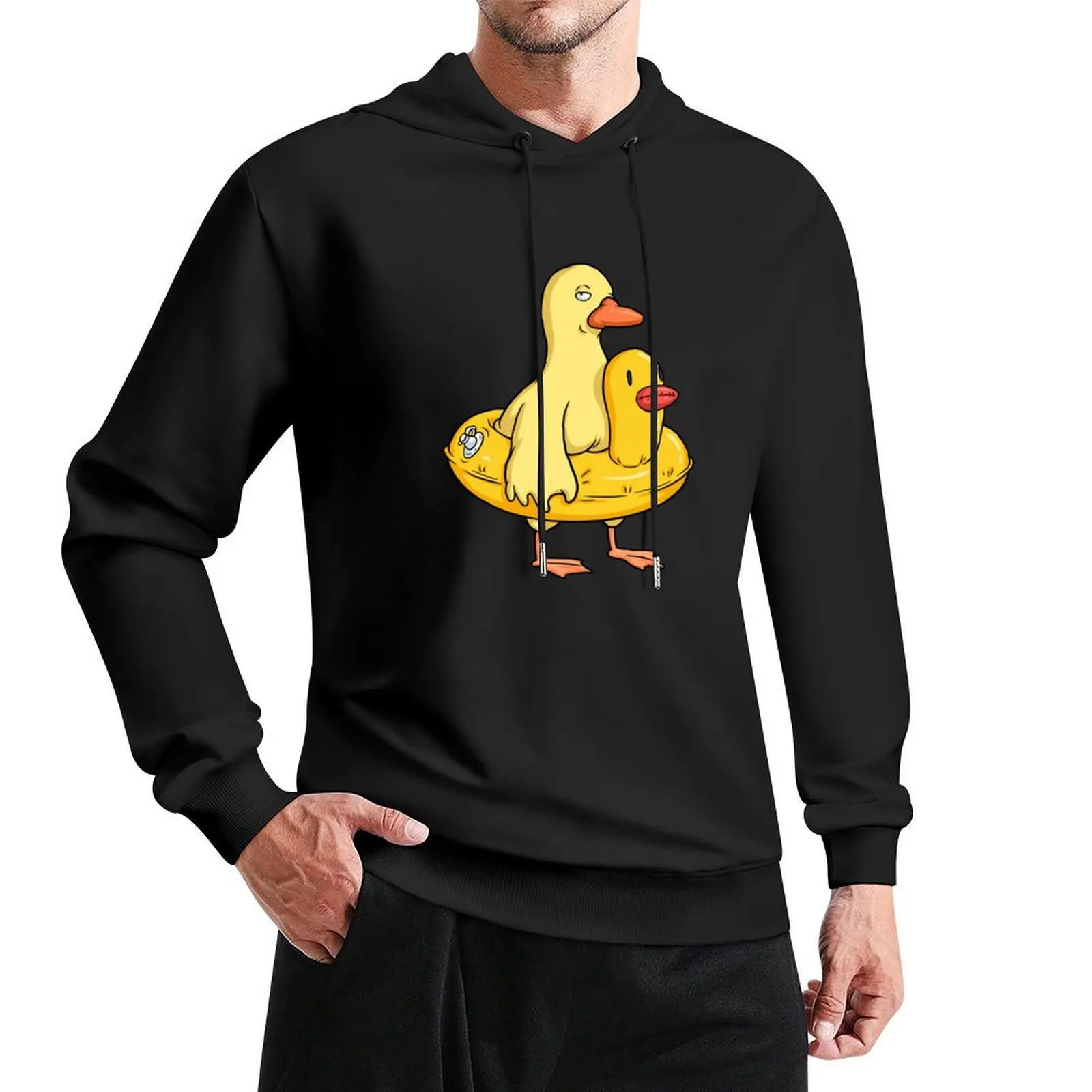 

double duck Pullover Hoodie men's sweat-shirt set blouse men clothes anime clothes new in hoodies