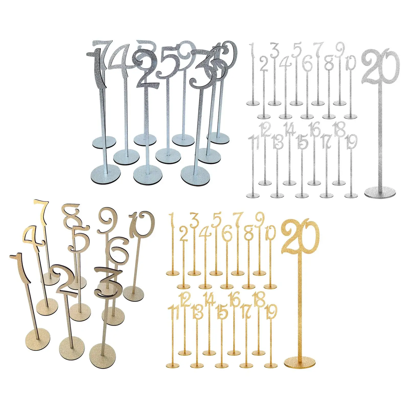 Table Numbers Table Number Holders Stands Wooden Table Number Cards Place Card Holders for Wedding Reception Banquet Dinner