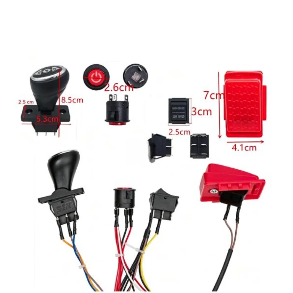 24V Wiring Harness Kit With 2.4G Remote Control For Electric Toy Car DIY Modification Parts Black Plastic Accessories