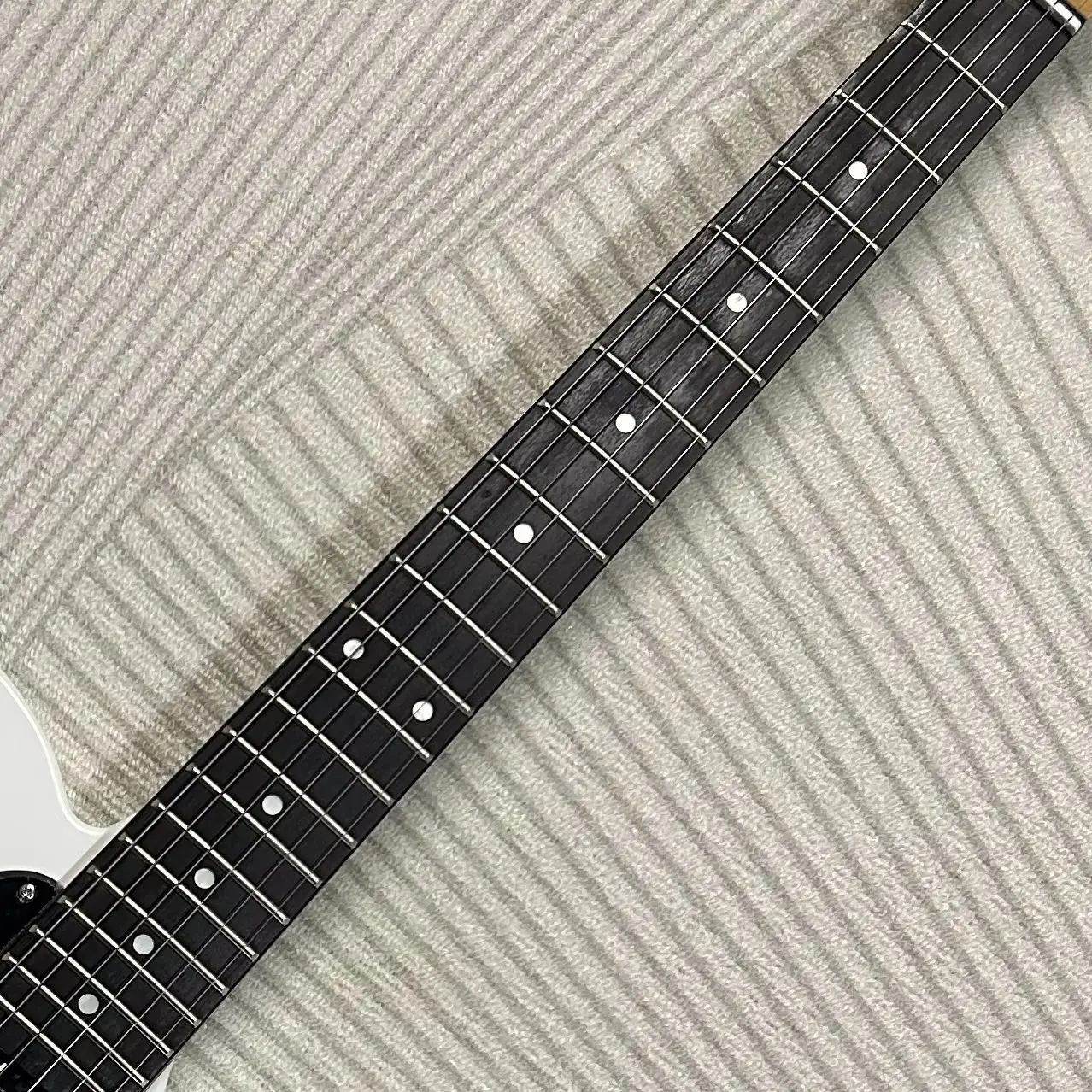 White Electric Guitar Rosewood Fretboard Mahogany Body HH Pickups view 5