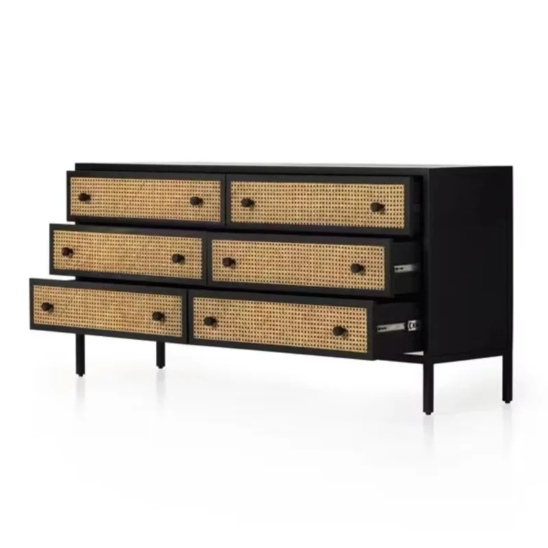 

Pure strong drawer cabinet 6 drawer dresser solid wood TV cabinet
