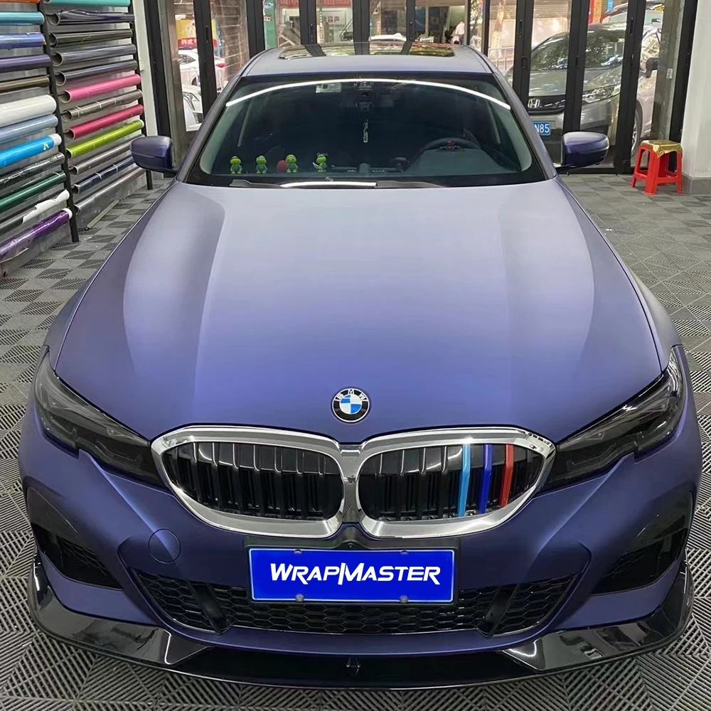 Paint Protection Ultral Matte Metal Flake Vinyl Wrap Vehicle Wrap Material Metal Blue