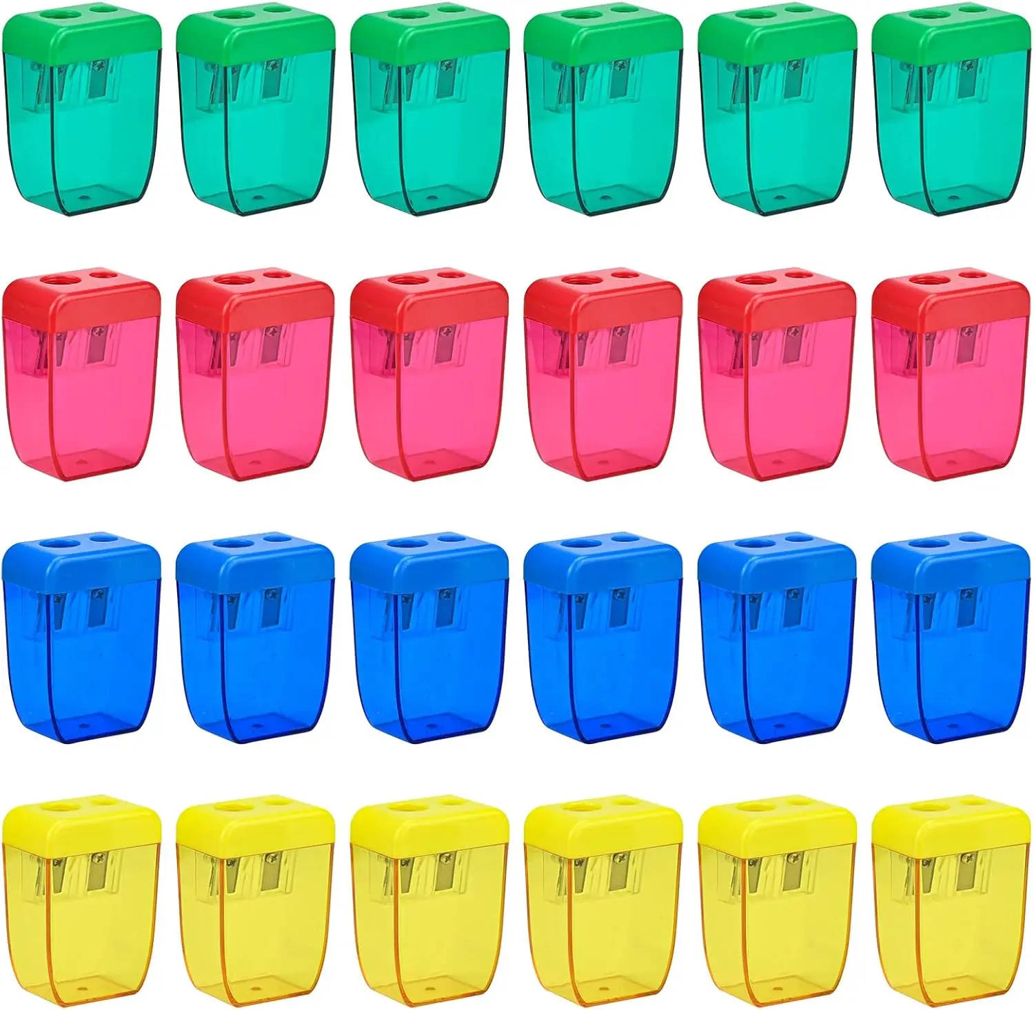 

24Pcs Manual Pencil Sharpener, Dual Hole Bulk Sharpeners for School Office Home Supplies