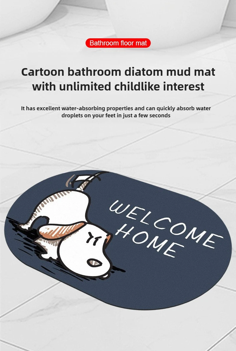 

Lezyan 60*90*0,3 см мультфильм ванная комната диатомовая грязь туалет водопоглощение нескользящий быстросохнущий коврик для входа в унитаз