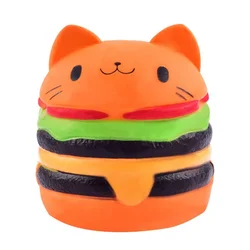 Squishy Cartoon Cat Hamburger Scented Slow Rising Squeeze Toys Exquisite Kid Grownups Soft Decompression Fun Toys Relax 10*8 CM