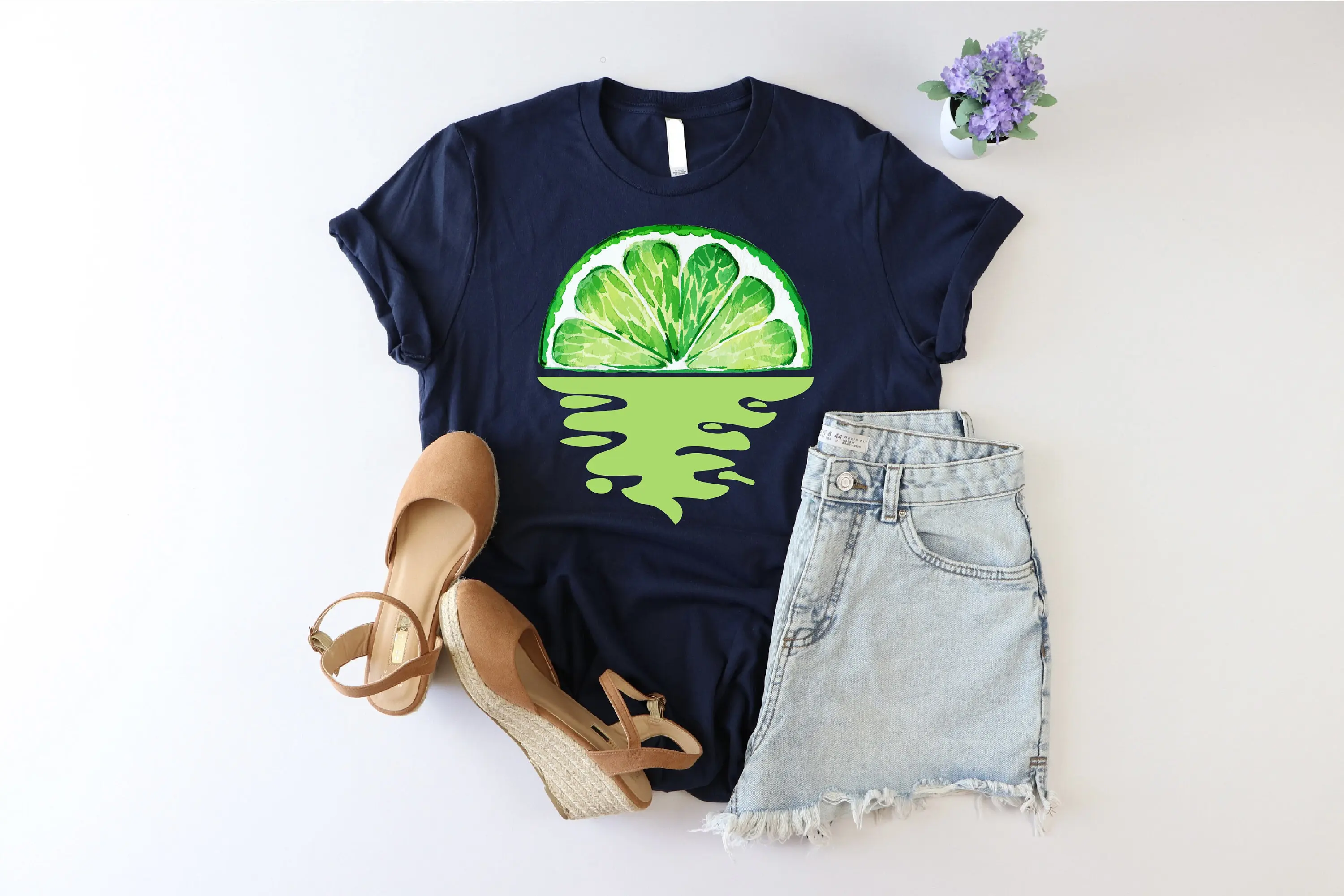 Lime T Shirt Botanical Summer Fruits Funny Green Slice Lover Cool Sun Lemon Farm Mom