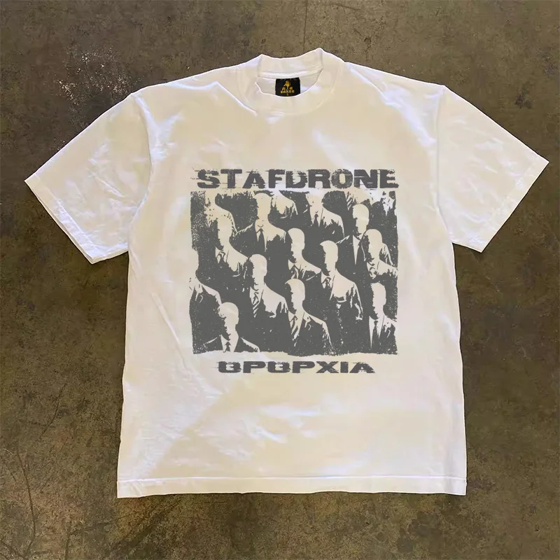 Loose Fit Cotton T-Shirt Unisex Short Sleeve Double Thread UPUPXIA Hero Print Sweat Absorbent round Neck Casual Summer Top