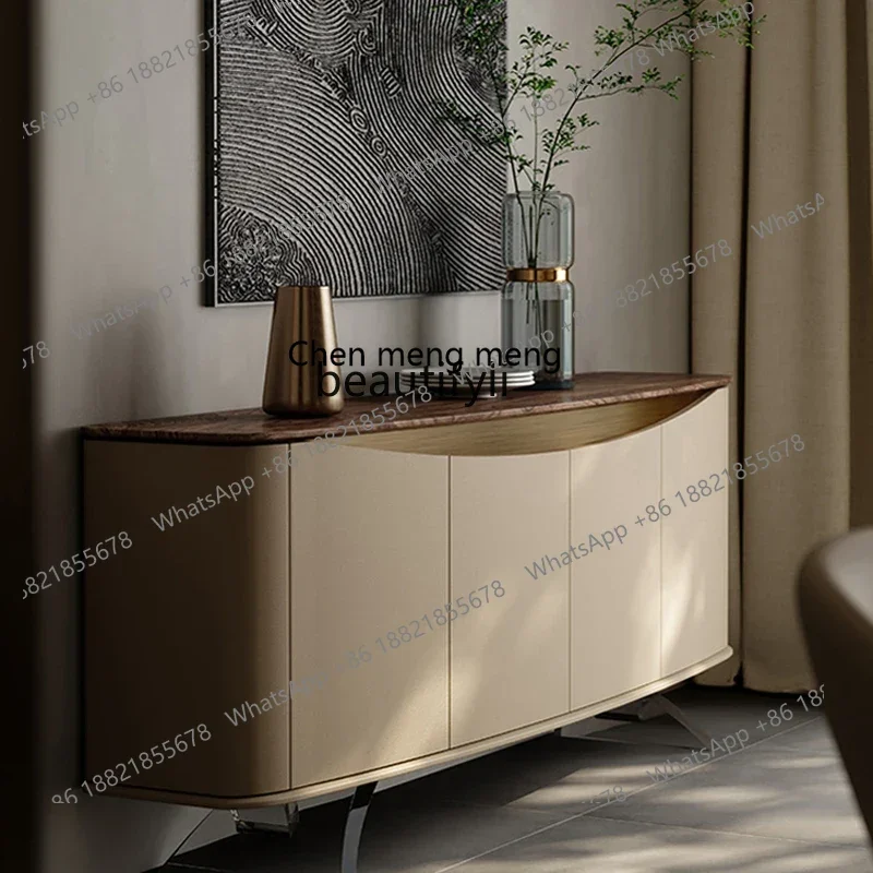 

D178 Italian Affordable Luxury Style Solid Wood Sideboard Villa High-End Entry Door Facing Entrance Curio Cabinet against the Wa