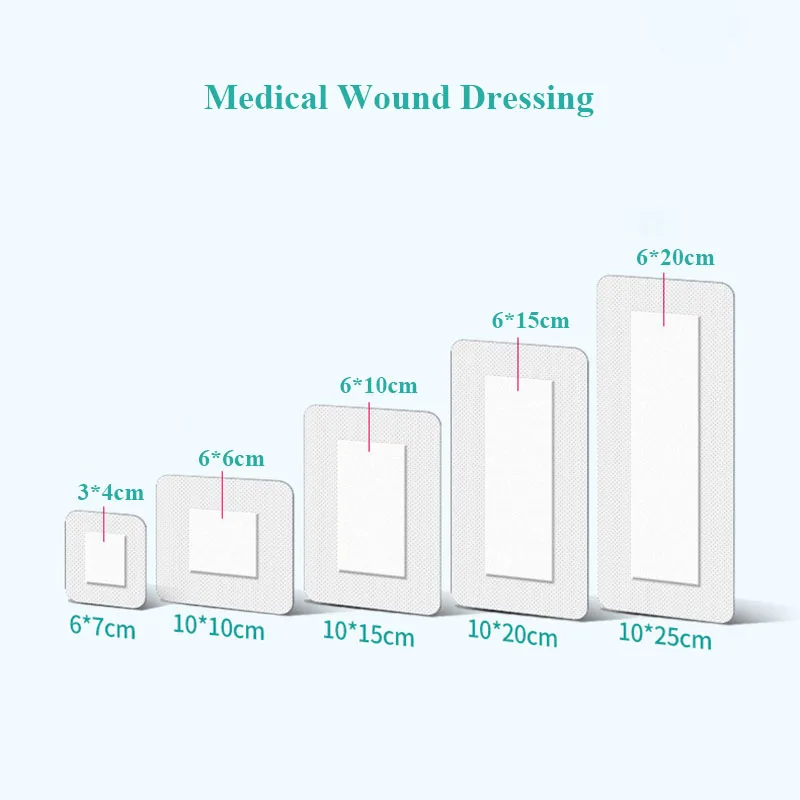 40Pcs Medical Adhesive Wound Dressing Non-woven Breathable Surgical Sterile Gauze Wound Care Dressing Pad First Aid Band Aid