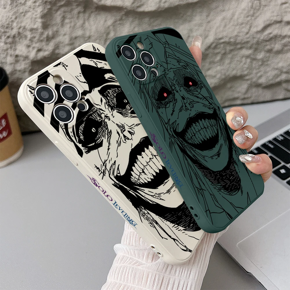 Чехол для телефона Solos Leveling Face для iPhone 17, 17e, Air 16, 16e, 15, 14 Plus, 13, 12 Mini, 11 Pro Max, силиконовый чехол из ТПУ с прямыми краями