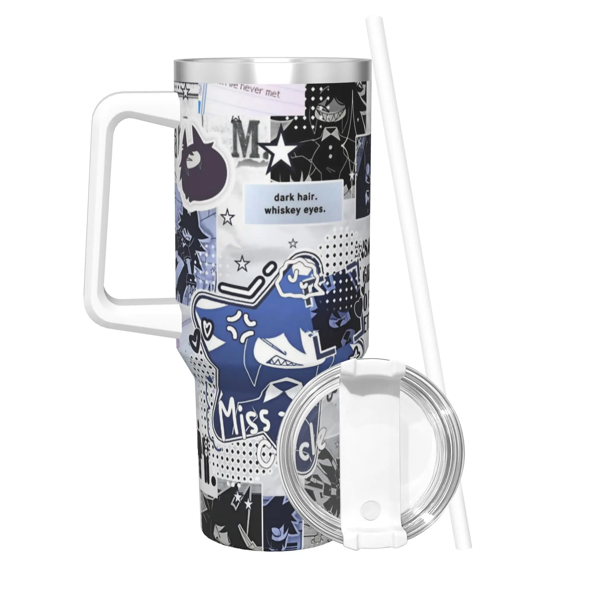 FPE Fundamental Paper Education Tumbler 40oz Stainless Steel Double Wall Vacuum Insulated  Travel Mug With Straw