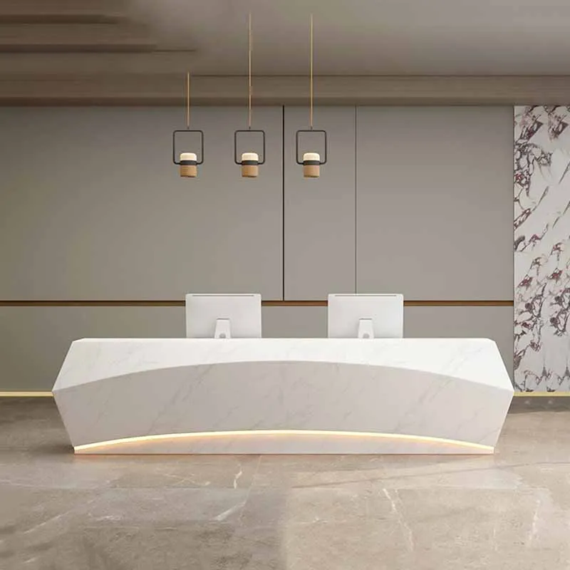 Organizer Long Reception Desks Storage Large Classic Business Receptionist Desk Clinic Curved Empfang Theke Office Furniture