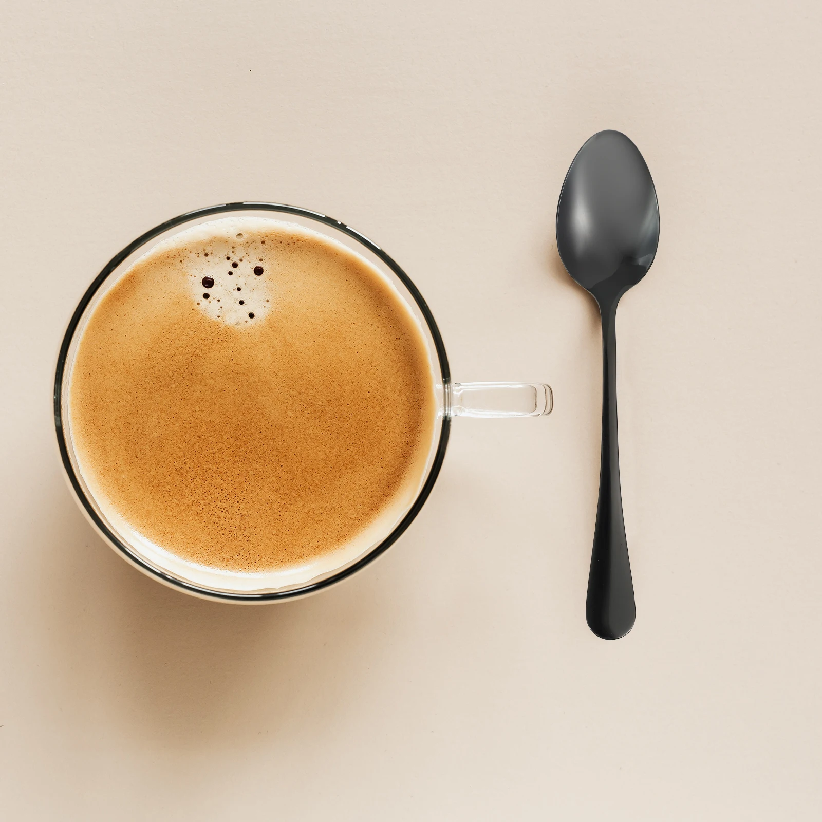 

6 Pcs Stainless Steel Spoons Healthy Smooth Polished Edge Coffee Tea Scoop Ice Cream Home Kitchen Tableware