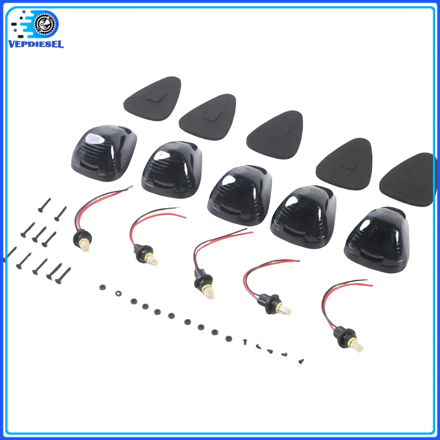 

5Pcs Smoke LED Cab Roof Lights Marker Amber For Ford F-250 F-350 F450 Super Duty Car Accessories