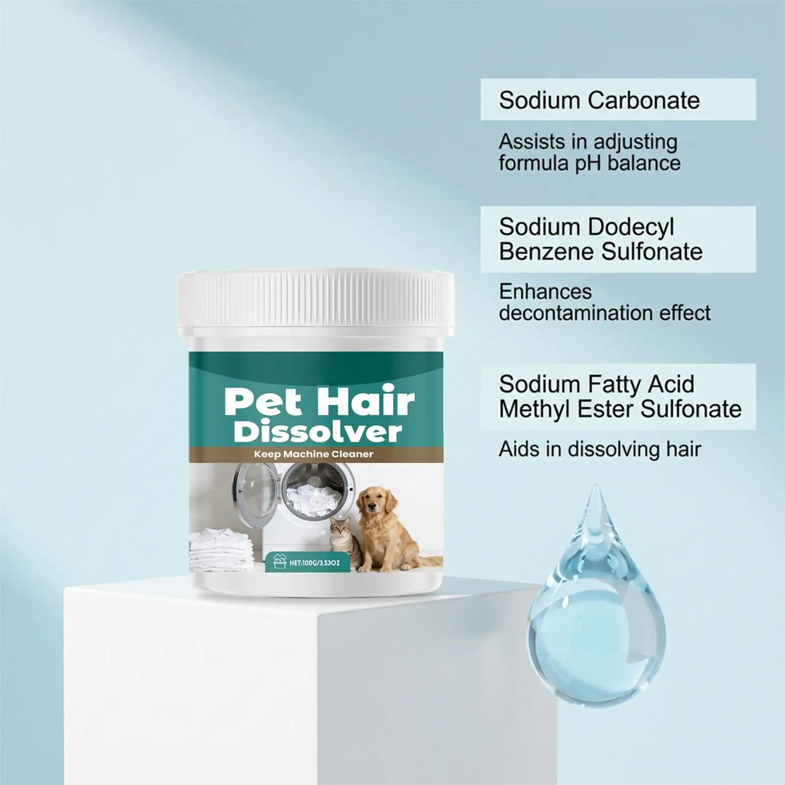 Pet Hair Dissolver Laundry Cleaner Washing Machine Hair Remover Detergent Additive for Clothes Carpet Bedding Fabric Towel