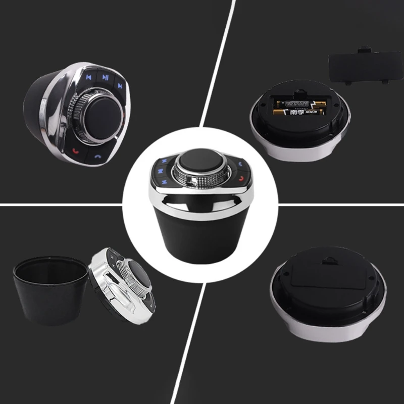 2024 New Universal Cup Shape With LED Light 8-Key Car Wireless Steering Wheel Control Button For Car -Android Navigation Player