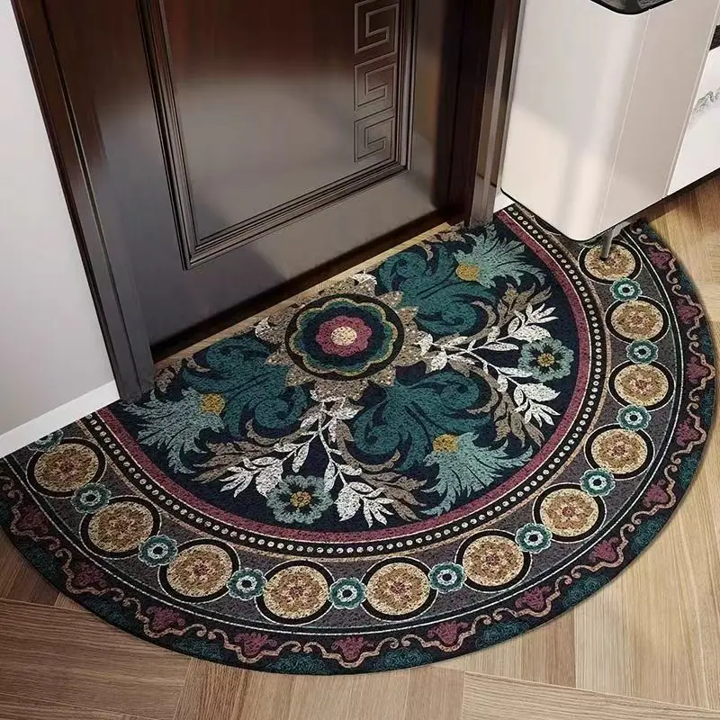 

Chinese Half Fan Shaped Entrance Door Mat Floor Mat Resistant To Dirty Toilet Door Floor Mat Entry Door Floor Carpet Home Decor