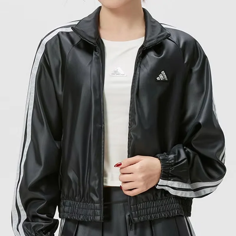 Women Woven Casual Jacket Adidas 2026new Windproof Lightweight Breathable Outdoor Sports Daily Outerwear KS0039